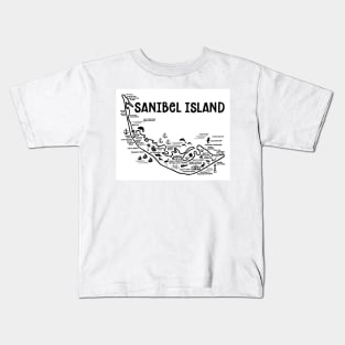 Sanibel Island Map Kids T-Shirt